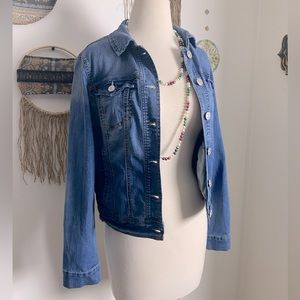 Offer Wallflower Premium Denim jacket distressed blue bleached out button up M